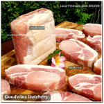 Pork Karbonat Has Luar SIRLOIN SKIN ON frozen Local Premium MINI ROAST 2" 5cm (price/pc 700g)